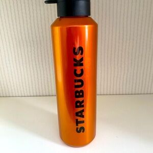 Starbucks Orange Plastic Water Bottle